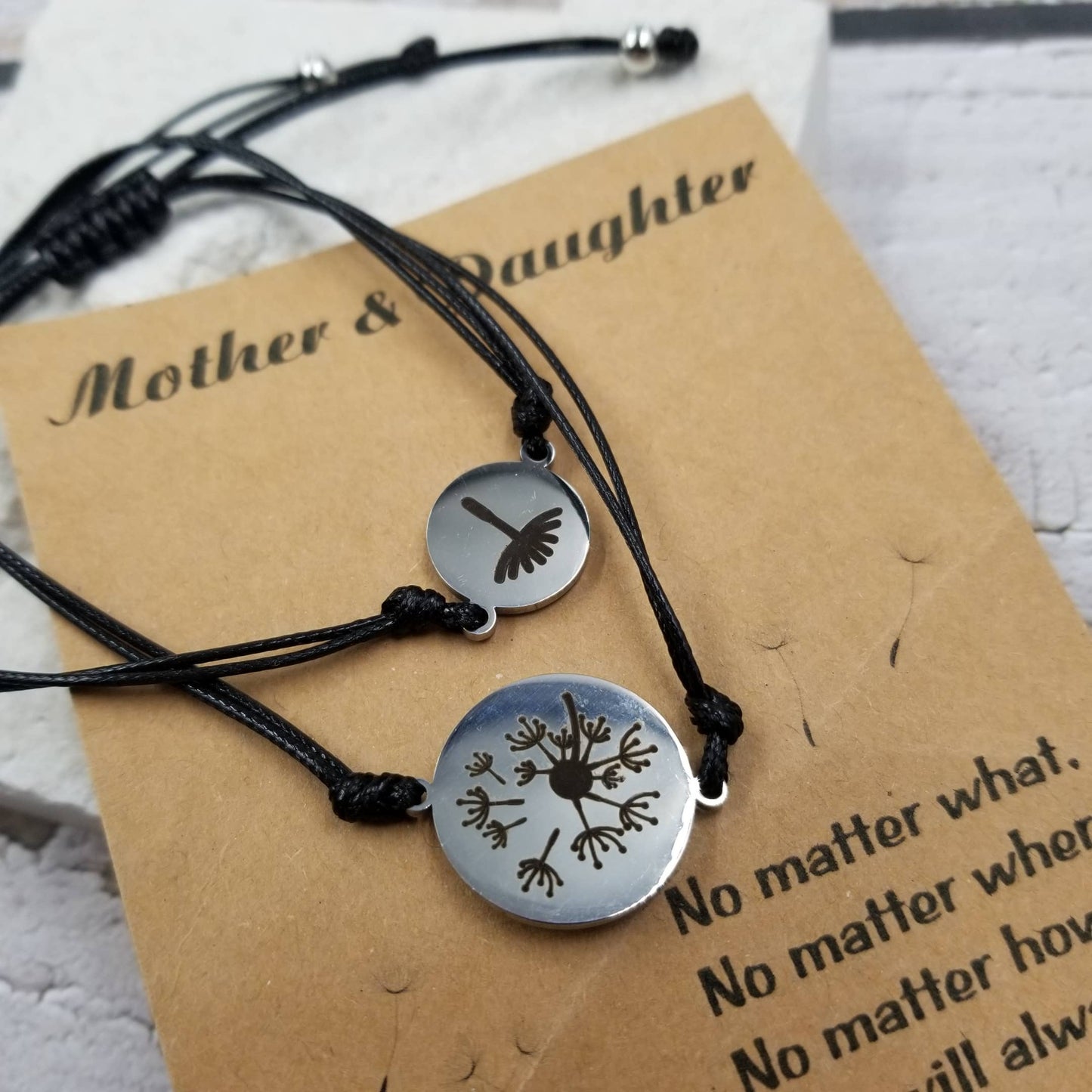 Dandelion Mom & Daughter Bracelet Set - Mother's Day Gift