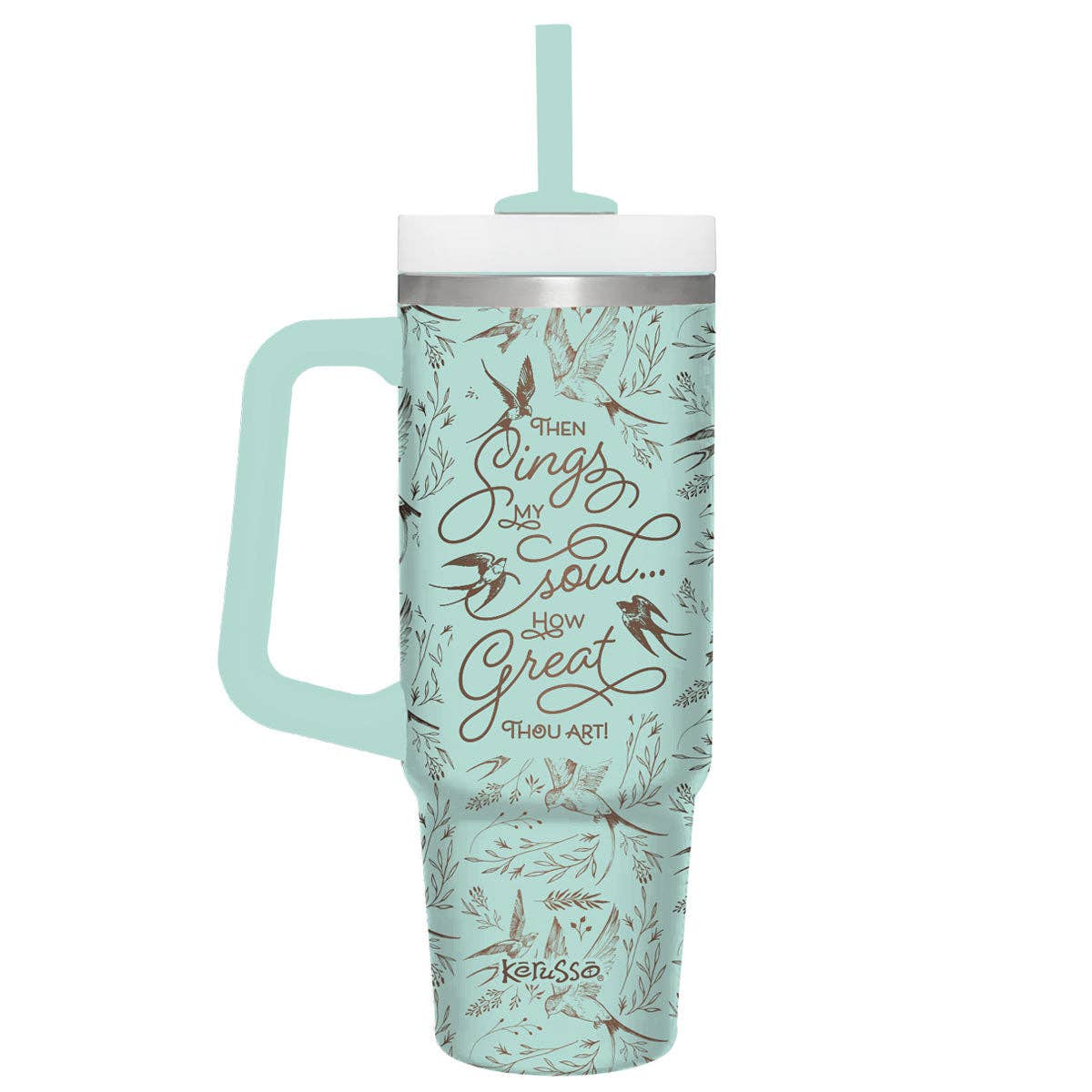 Kerusso 30 oz Stainless Steel Mug With Straw: Sings My Soul