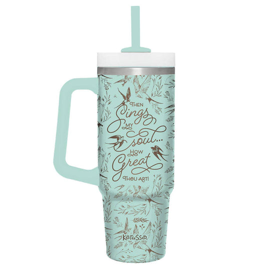 Kerusso 30 oz Stainless Steel Mug With Straw: Sings My Soul
