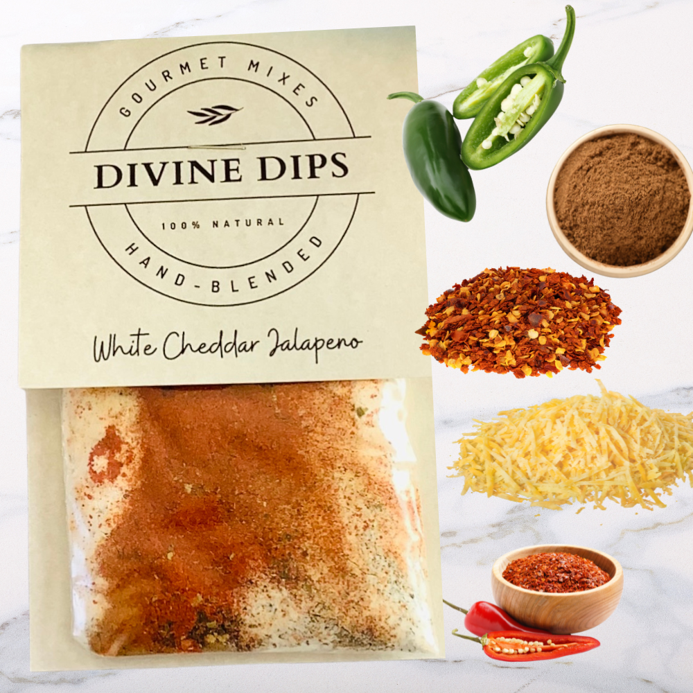 Divine Dips White Cheddar Jalapeno Seasoning Dip Mix