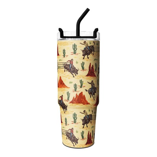 Wild West Rodeo Tumbler Cowboy & Cactus Design