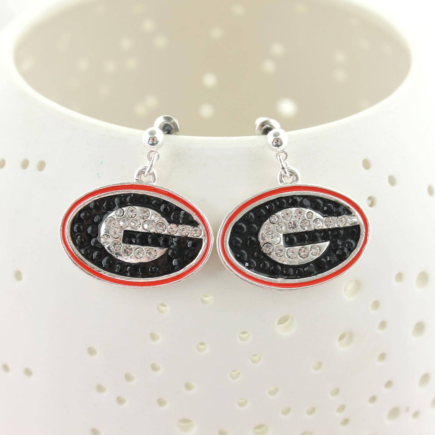 Georgia Crystal Logo Earrings