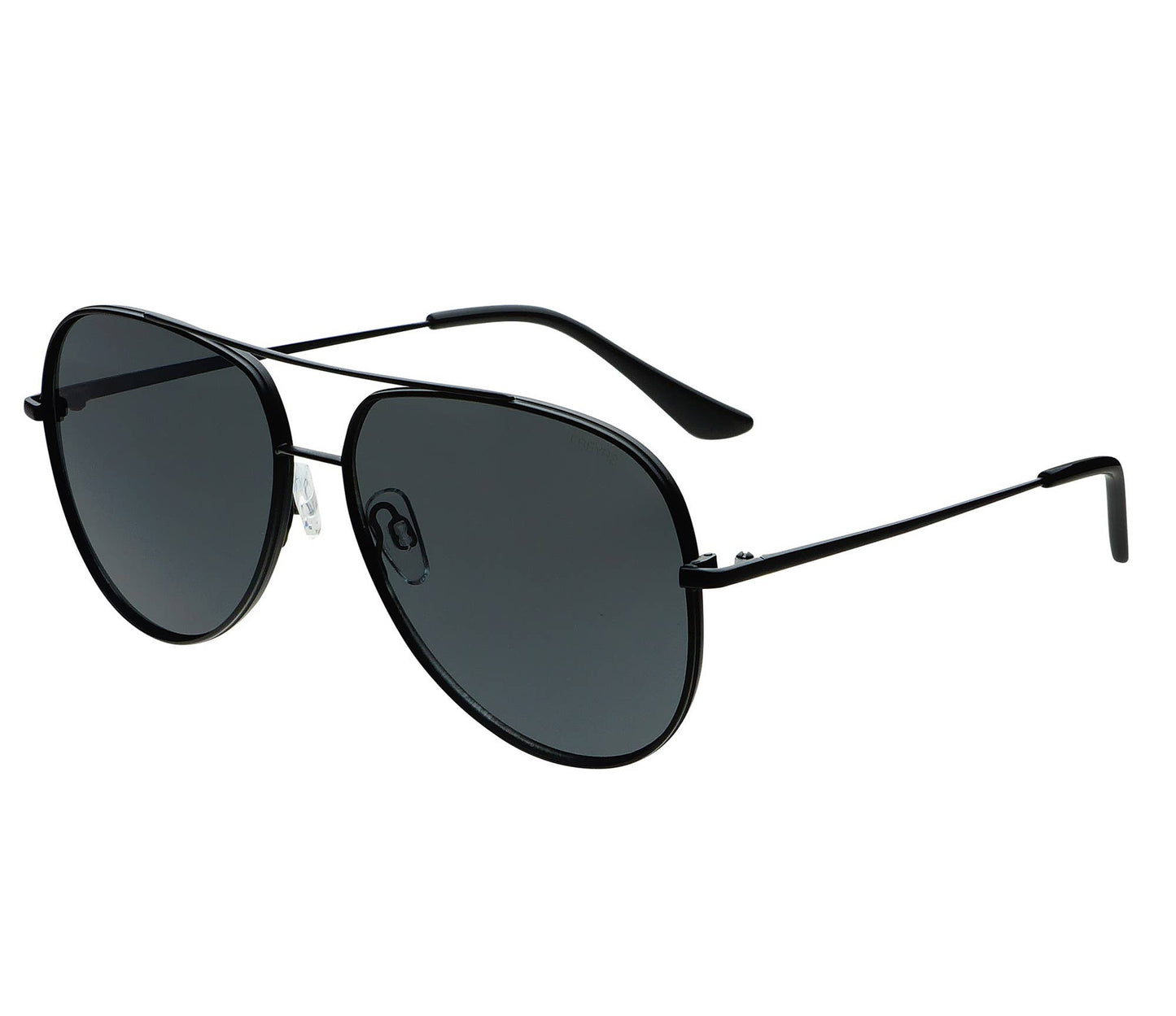 Max Polarized Matte Black Aviator Sunglasses: Black