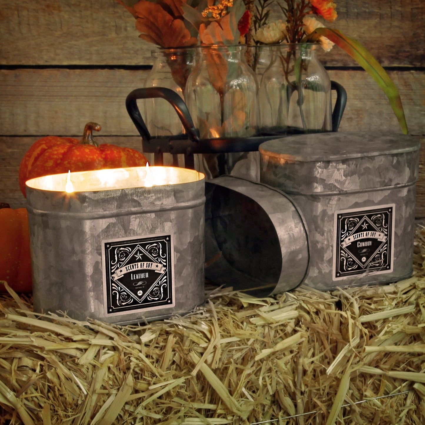 True Cowboy Galvanized Oval Tin Soy Candle