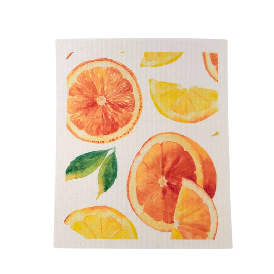 Patterned Orange Swedish Dishcloths