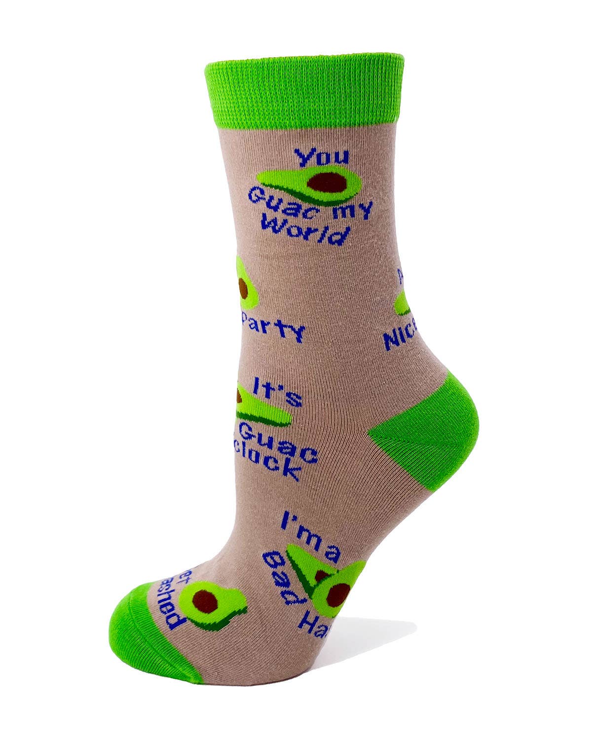 Avocado Women's Novelty Crew Socks With Funny Sayings