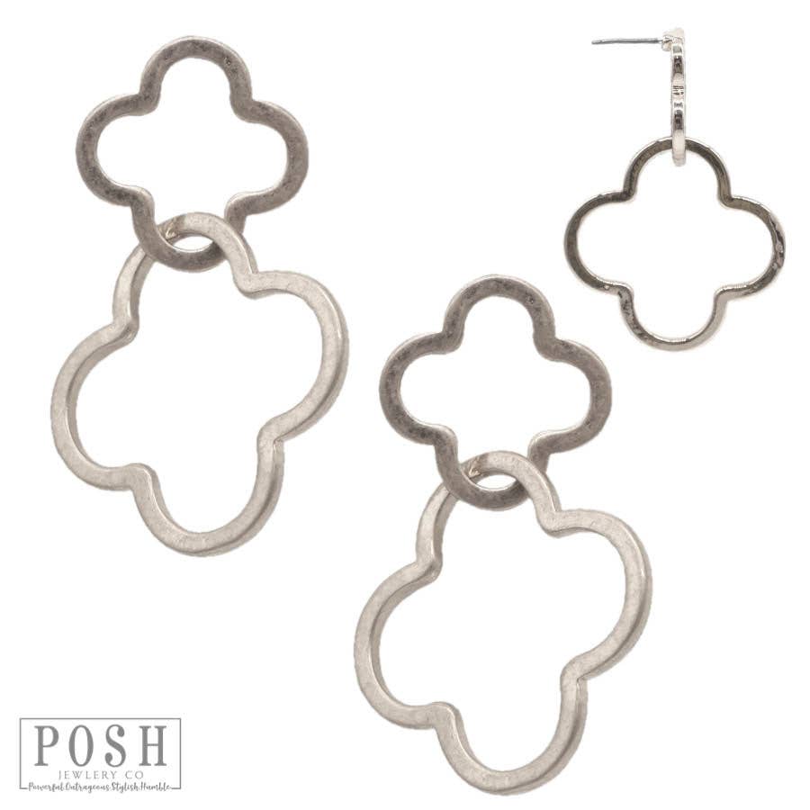 Double Clover Post Earrings