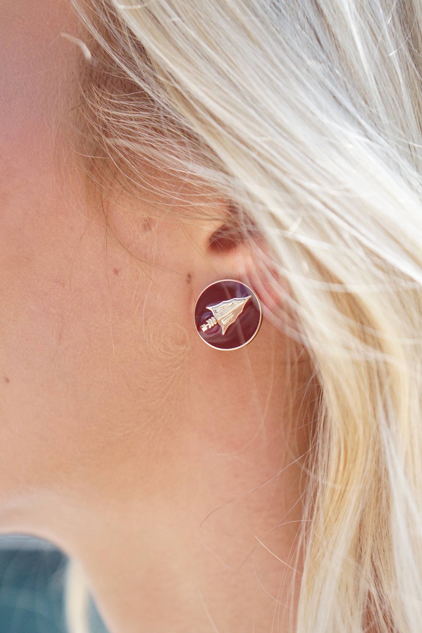 Florida State Seminoles Logo Circle Stud Earrings