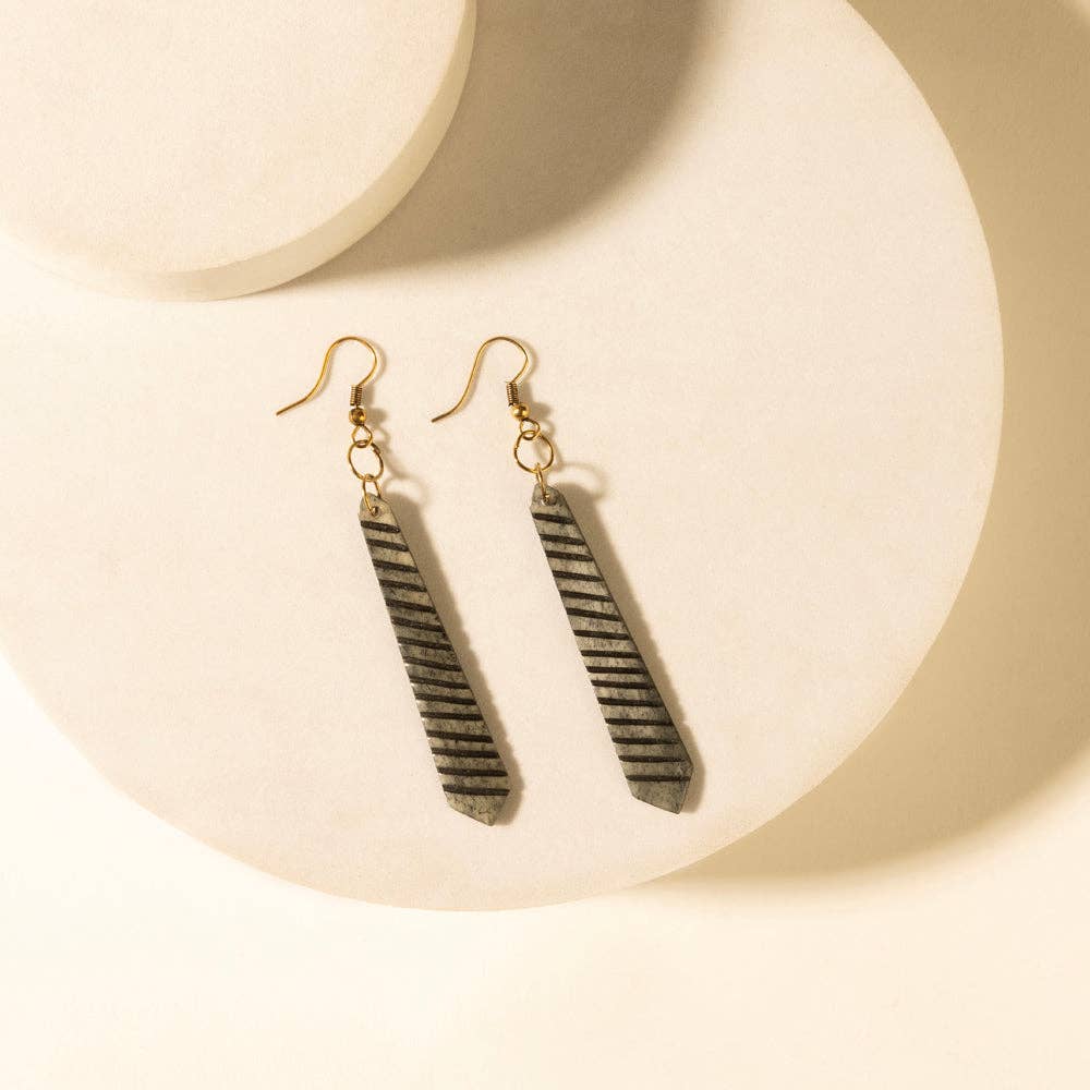 Driftline Drop Earrings in Iron Stripe: Iron Stripe