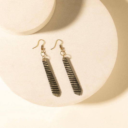 Driftline Drop Earrings in Iron Stripe: Iron Stripe