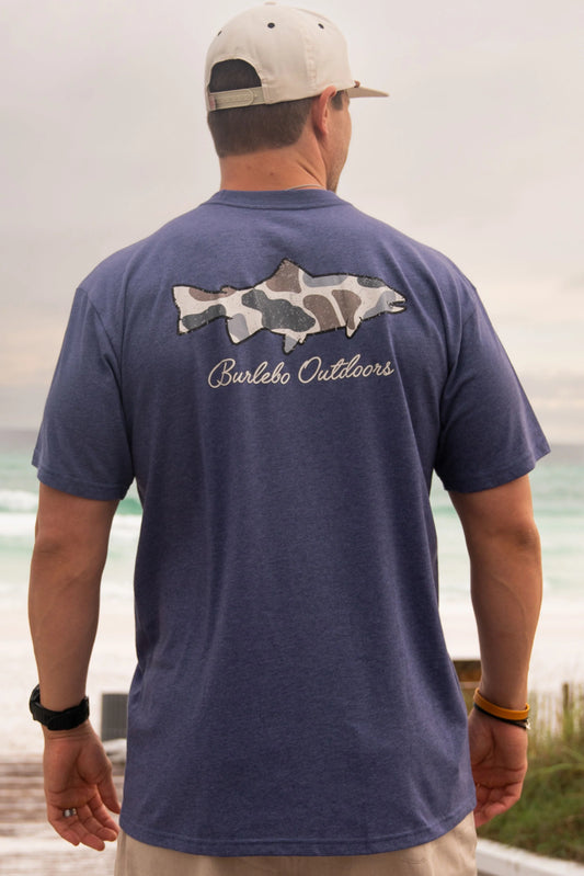 Burlebo- Navy Camo Fish SS Shirt