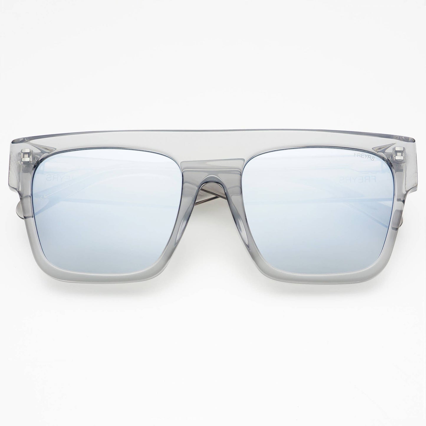 Madison Acetate Unisex Flat Top Sunglasses: Gray / Silver