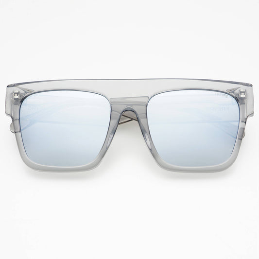 Madison Acetate Unisex Flat Top Sunglasses: Gray / Silver