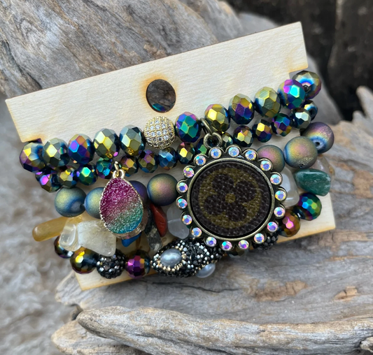 JEWELRY UPCYCYLED LV BRACELET STACK