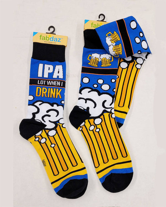 IPA Lot When I Drink Men's Novelty Crew Socks