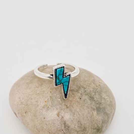 Bohemian Lightning Shape Turquoise Ring