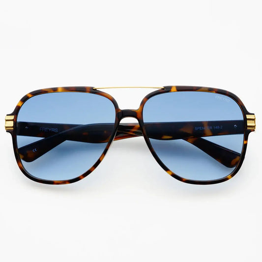 Spencer Tortoise Blue Sunglasses: Tortoise / Blue