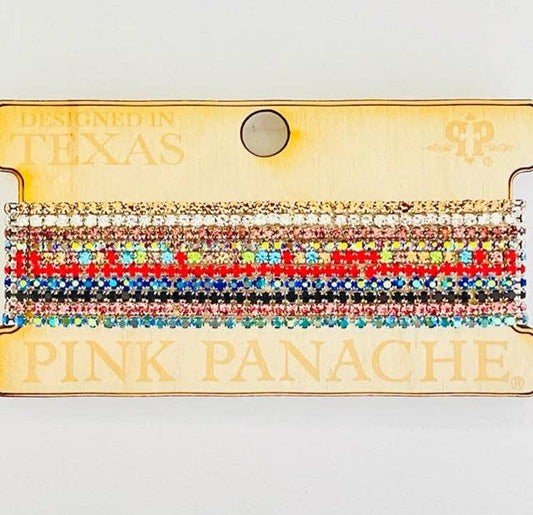 10-Strand Multicolor Rhinestone Stackable Bracelet