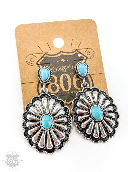 Silver Concho Earrings