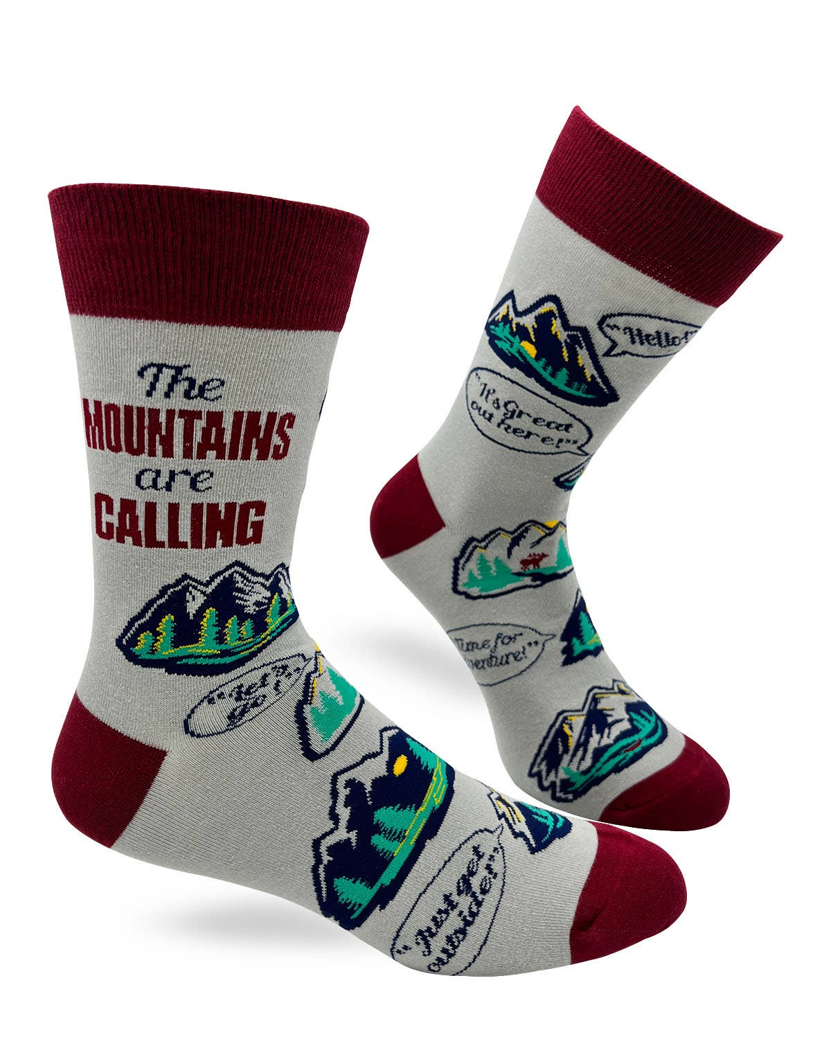 The Mountains Are Calling Men's Novelty Crew Socks