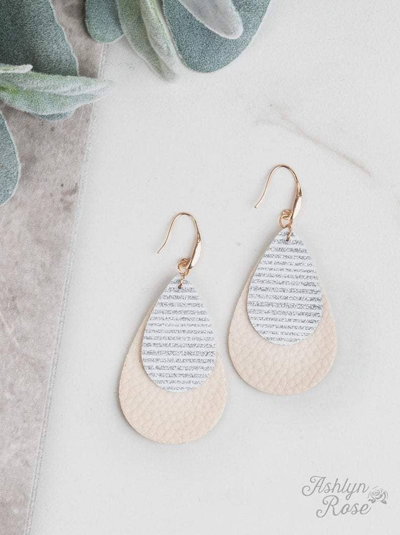 Glitter Stripe Double Teardrop Earring