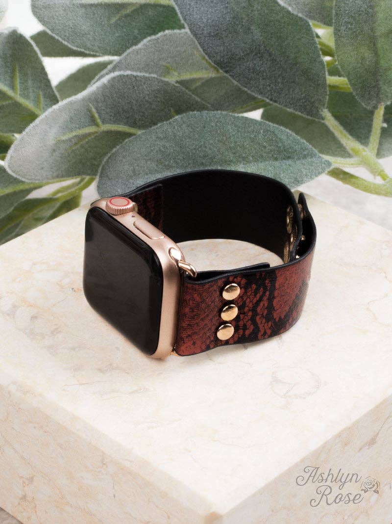 Snake, Rattle, & Roll 38/40 Leather Smart Watch Band.