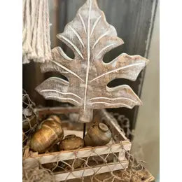 Maple Leaf on Wooden Stand