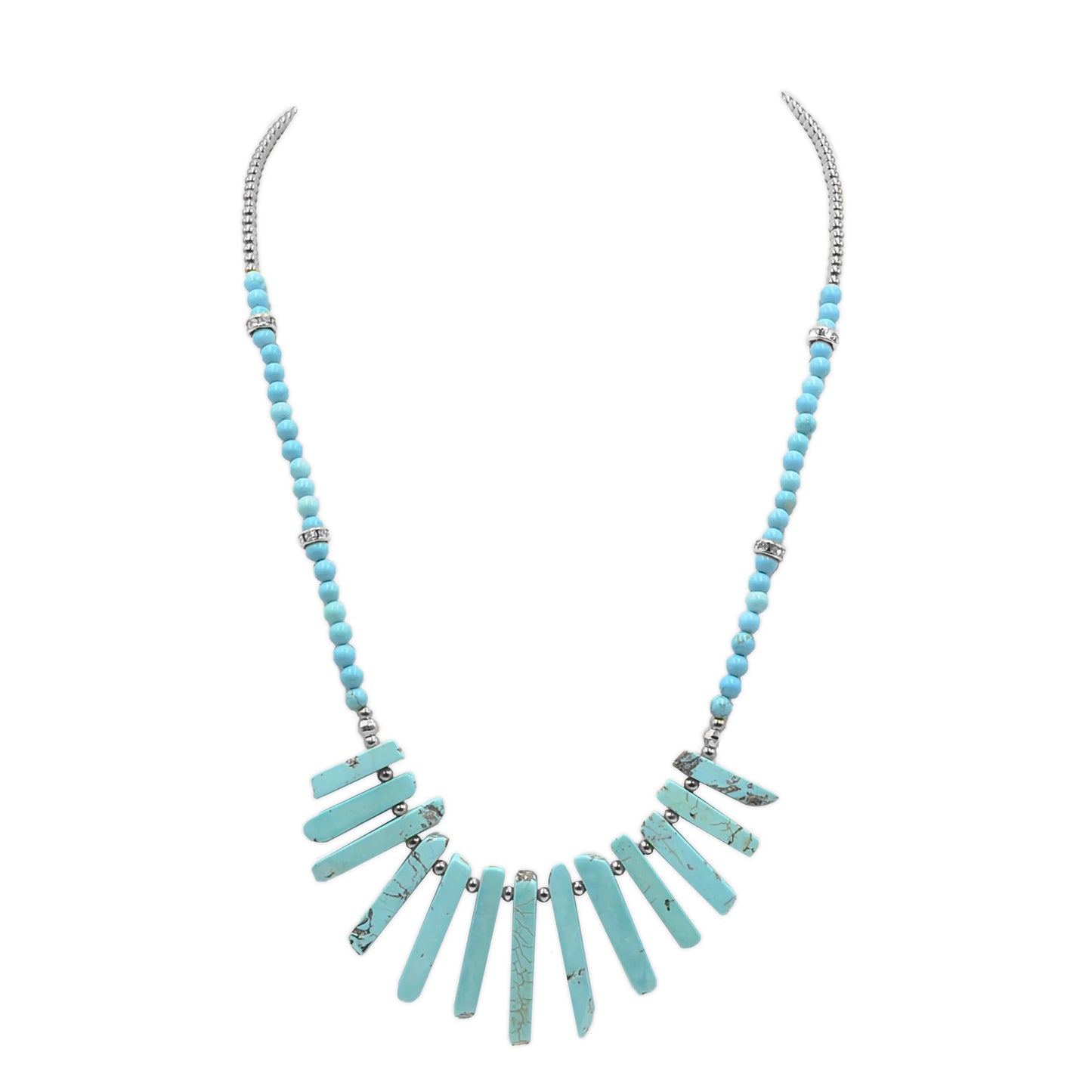 Kinsley Armelle- Silver Turquoise Necklace