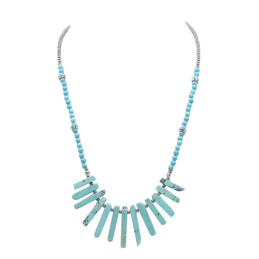 Kinsley Armelle- Silver Turquoise Necklace